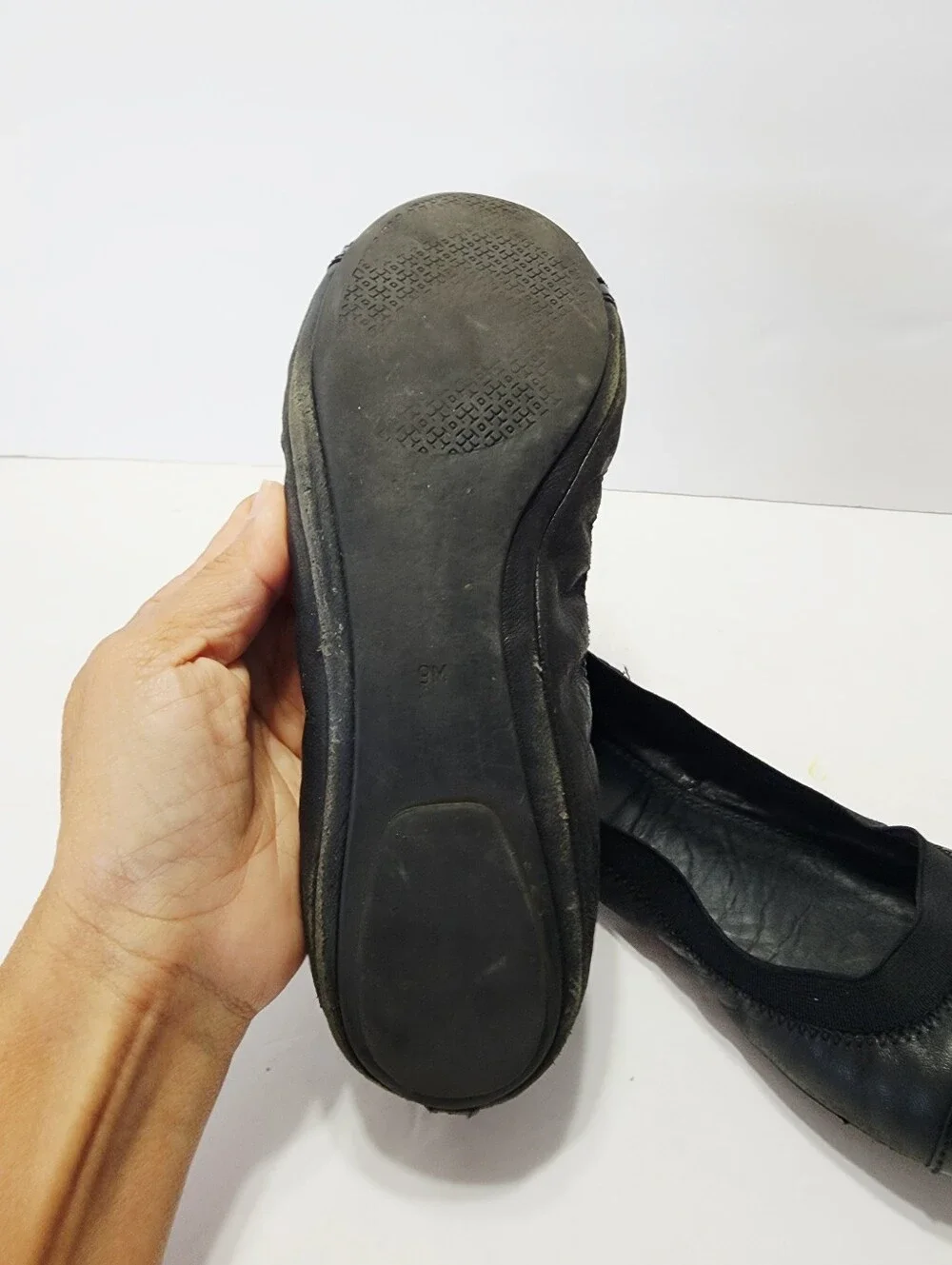 Tory Burch Black Patent Cap-Toe Ballet Flats Size 9